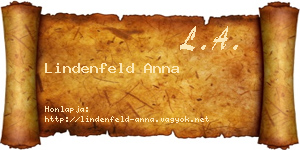 Lindenfeld Anna névjegykártya